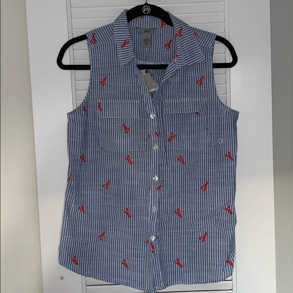 Sleeveless Button-Down Top